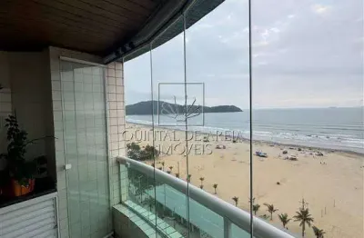 Apartamento com 3 quartos frente ao mar na guilhermina em praia grande