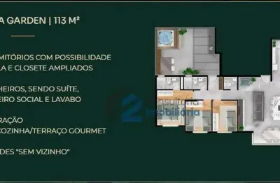 Apartamento garden à venda, 113 m² por r$ 1.188.620,00 - jardim - santo andré/sp