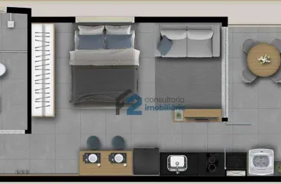 Studio com 1 dormitório à venda, 30 m² por r$ 410.000,00 - jardim - santo andré/sp