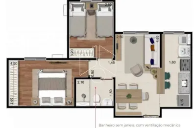 Apartamento com 2 quartos à venda na Rua José Bonifácio, Torre 01, 102101, Jardim Cristo Rei, Marília
