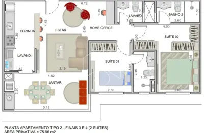 Apartamento com 2 quartos à venda na Rua Professor Francisco Morato, 20170, Jardim São Geraldo, Marília