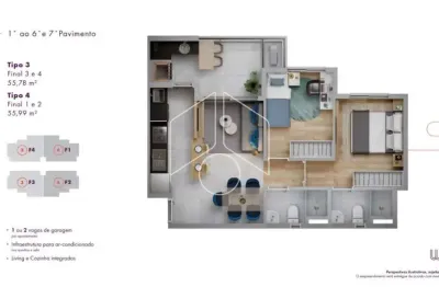 Apartamento com 2 quartos à venda na Avenida Brasil, 70084, Centro (Lácio), Marília