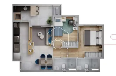 Apartamento com 2 quartos à venda na Avenida Brasil, 70073, Centro (Lácio), Marília