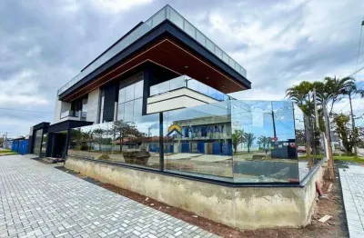 Casa de luxo com vista para o mar, 4 dormitórios à venda, 620 m² por r$ 4.900.000 - eliana - guaratuba/pr