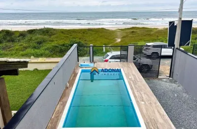 Sobrado de frente para o mar, com 3 dormitórios à venda, 160 m² por r$ 1.680.000 - brejatuba - guaratuba/pr