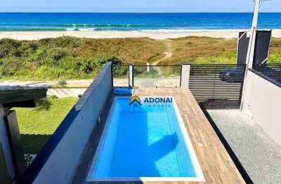 Sobrado de frente para o mar, com 3 dormitórios à venda, 160 m² por r$ 1.680.000 - brejatuba - guaratuba/pr