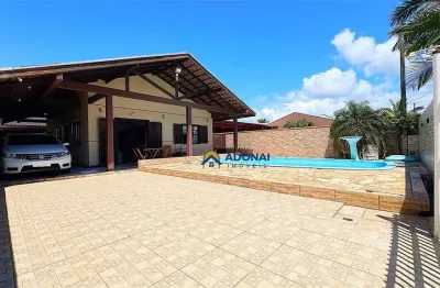 Casa com piscina, 3 dormitórios à venda, 140 m² por r$ 570.000 - coroados - guaratuba/pr