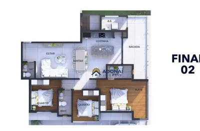 Apartamento no Edifício Santelmo com 3 dormitórios à venda por R$ 1.560.000 - Centro - Guaratuba/PR