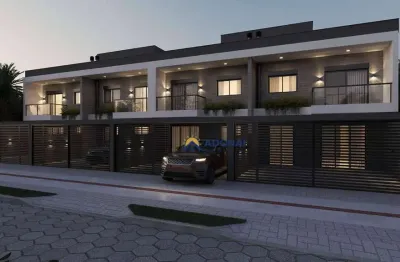 Sobrado Novo a 2 Quadras do MAR com 3 dormitórios à venda, 109 m² por R$ 827.000 - Brejatuba - Guaratuba/PR