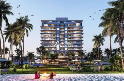 Lançamento na praia massaguaçu, apto com  147m² de área construída e vista para o mar