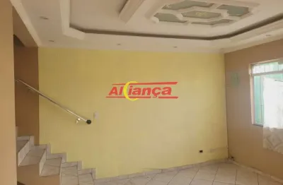 Sobrado para alugar com 133m², 03 quartos + edícula, jardim bom clima - guarulhos/sp por r$ 4.450,00