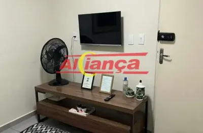 Apartamento mobiliado com 01 quarto para alugar, 30m² - vila flórida - guarulhos/sp por r$ 1.800,00