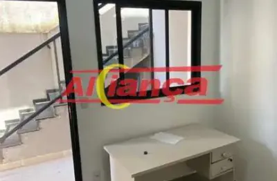 Apartamento tipo kitnet 35m², com 1 quarto à locação no jardim city - guarulhos/ sp por r$ 1.000,00