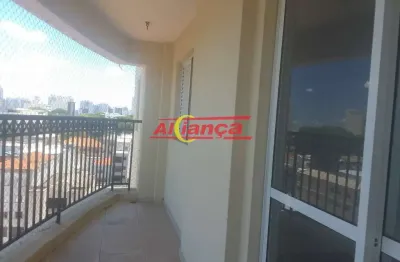 Apartamento 93m², com 3 quartos, varanda gourmet à locação - centro  guarulhos sp
