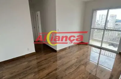 Apartamento com 55m² à locação, 2 quartos, suíte e vaga - vila das bandeiras - guarulhos por 2.500