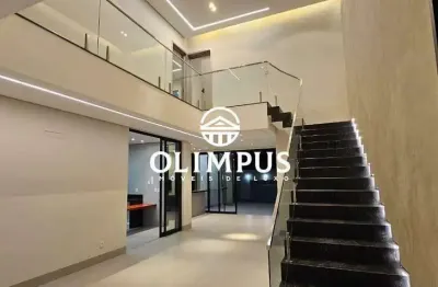 Bela casa estilo sobrado disponível para venda no condomínio splendido na cidade de uberlândia-mg