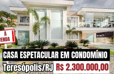 Casa em condomínio com 4 quartos sendo 3 suítes no panorama - teresópolis/rj.