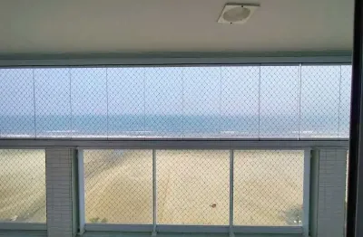 Apartamento semimobiliado, frente ao mar vista livre, 3 dormitórios, 2 suítes, 2 vagas, 133 m² de área útil,  no bairro aviação praia grande sp