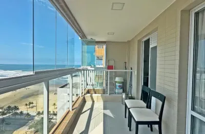 Apartamento semi mobiliado, vista definitiva para o mar no bairro aviação- praia grande sp