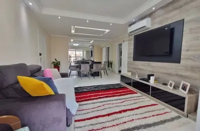 Apartamento totalmente mobiliado, porteira fechada, vista mar lateral, 2 dormitórios,1 suíte, 1 vaga, 118 m² de área   útil, no bariro aviação praia grande -sp