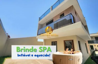 Sobrado triplex alto padrão 3 quartos sendo 2 suíte em condomínio fechado xaxim