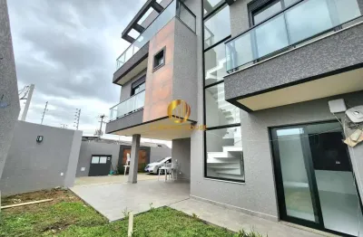Espaçoso sobrado em condominio fechado com 3 suítes terraço gourmet xaxim