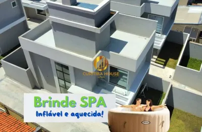 Sobrado triplex 3 quartos sendo 1 espaçosa suíte, alto padrão de acabamentos não geminado próximo park shopping boulevard xaxim