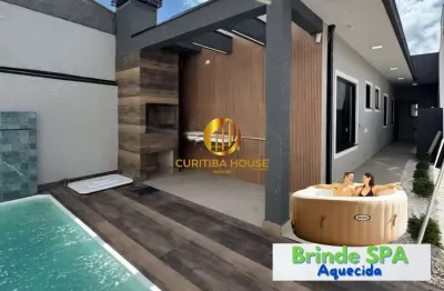 Casa alto padrão 3 quartos sendo 1 suíte pé direito duplo, piscina e espaço gourmet. 90 m² bairro nações fazenda rio grande