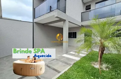 Sobrado alto padrão com 4 quartos sendo uma suite, espaço gourmet, garagem para 3 carros, santa terezinha em fazenda rio grande.