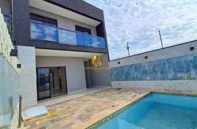 Sobrado alto padrão 3 quartos sendo 1 suíte, espaço gourmet e espaçoso fundos com piscina no eucaliptos fazenda rio grande