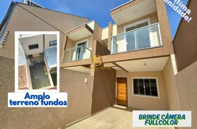 Sobrado 3 quartos com amplo terreno fundos na rua joana regina gay, 69, ganchinho, curitiba