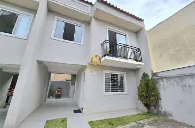 Sobrado em condomínio no bairro nações  fazenda rio grande | 3 quartos, 2 vagas e estrutura para ático