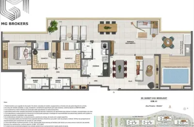 Venda de cobertura de luxo na barra da tijuca, rj - 3 quartos, 1 suíte, 2 salas, 3 vagas de garagem - 159,83m²