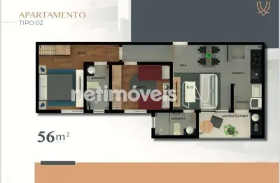 Apartamento com 2 quartos à venda na Rua Castelo de Ajuda, Castelo, Belo Horizonte