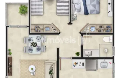 Apartamento com 2 quartos à venda na Alameda dos Agricultores, Cândida Ferreira, Contagem