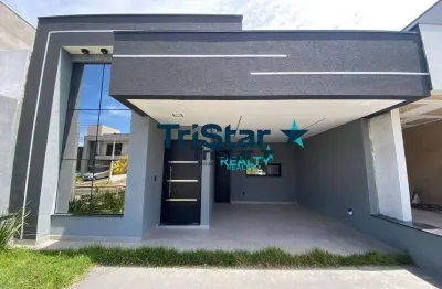 Ca0128 - casa terrea com acabamento unico sendo 03 suítes com localização em condominio clube - at. 200m² - ac. 135m² - park gran reseve indaiatuba sp