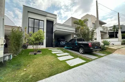 Ca0555 - lindíssima casa térrea com 03 dormitórios em condominio fechado - at. 200m² - ac. 124m² - residencial brescia indaiatuba sp.