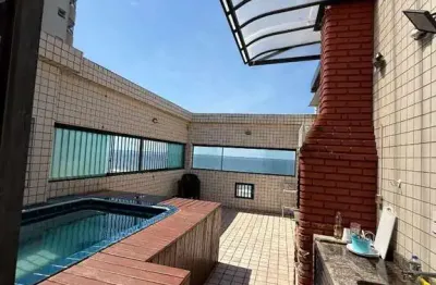 Cobertura com 2 dormitórios para alugar, 148 m² por r$ 6.000,00/mês - aviação - praia grande/sp