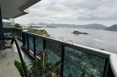Apartamento em alto padrão com vista total mar,  4 dormitórios (todos suítes)  à venda, 351 m² por r$ 3.000.000 - boa viagem - niterói/rj