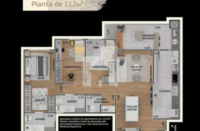 Apartamento com 3 dormitórios (1 suíte) à venda, 112m² - residencial odeon - parque portal do paraí