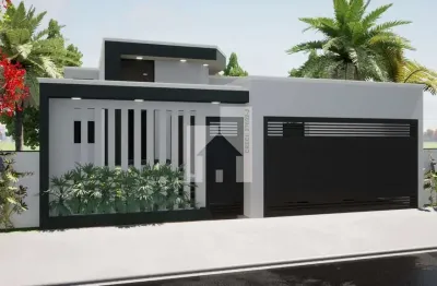 Magnifica casa nova com 3 dormitórios sendo 1 suíte, área gourmet com piscina à venda, residencial