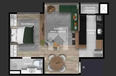 Studio fa oliva com 41,7m² à venda, belong home studio - jardim paris, jundiaí, sp