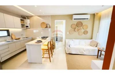 Apartamento de 2 quartos, pé na areia e vista mar, no resort beach way riviera