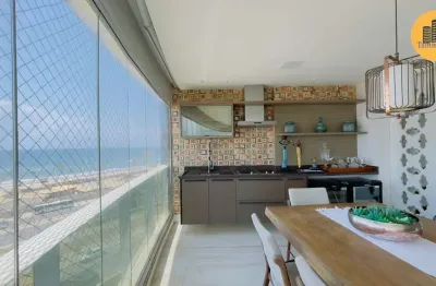 Apartamento alto padrão frente mar em pituaçu, com 200m², finamente decorado,  com vagas cobertas