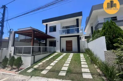 Casa alto padrão em lauro de freitas, 4/4 sendo 3 suites, reversivel, porteira fechada, decorada