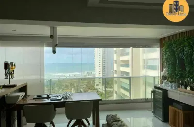 Apartamento alto padrão frente mar, 3 suítes, finamente decorado, 2 vagas, com armários planejados em todos os ambientes