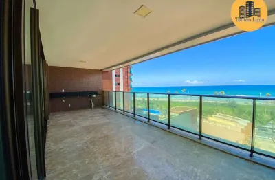 Apartamento frente mar no d'azur, prédio novo, com 4 suítes, vista espetacular.