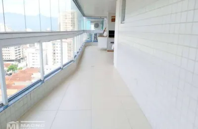 Apartamento com 3 suítes, 2 vagas, varanda com vista para o mar, pé na areia à venda, 152 m² por r$ 1.100.000 - cidade ocian - praia grande/sp