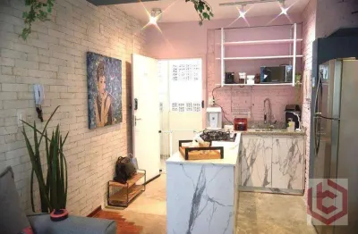 Kitnet com 1 dormitório à venda, 37 m² por r$ 375.000 - boqueirão - santos/sp