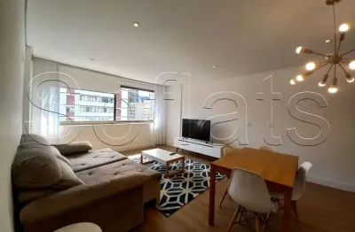 Flat com 1dormitório, com 57m² no coração da avenida paulista prédio com 'retrofit' recente.